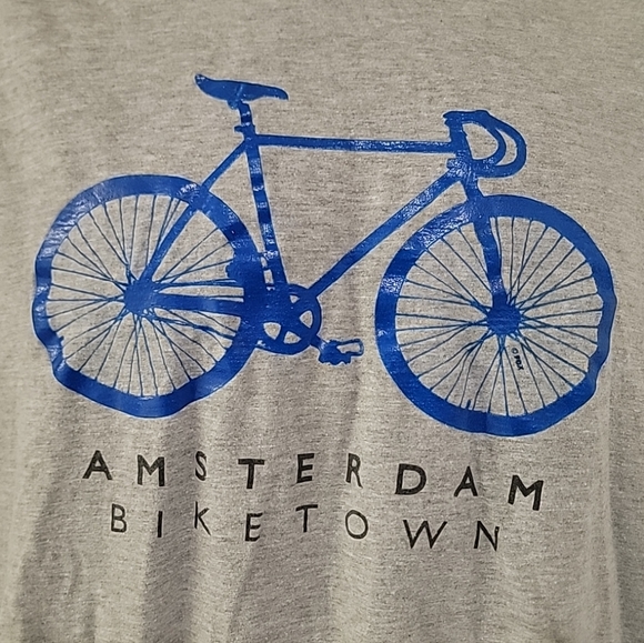 Amsterdam Biketown Fox Originals Grey Shirt Men's Cycling Bike Size Large - Picture 5 of 7